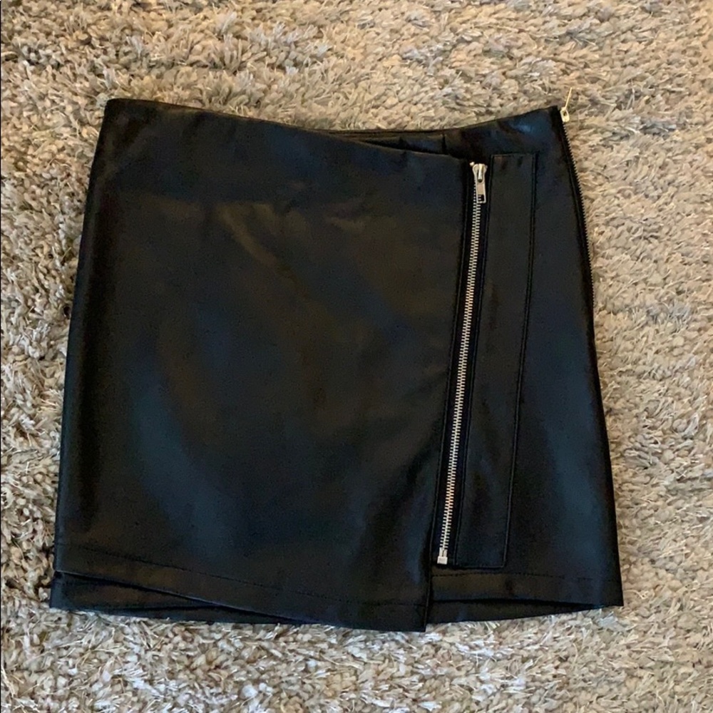 Lulu’s faux leather skirt